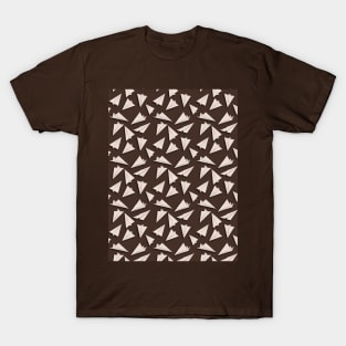 Paper Planes Pattern | White Brown T-Shirt